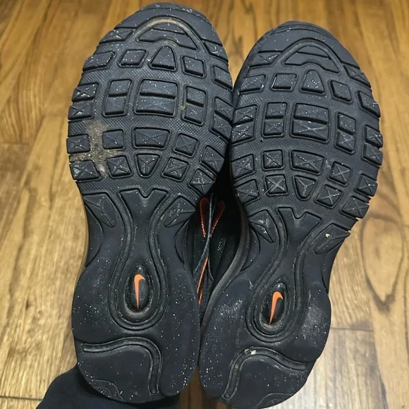 Nike Air Max 97 'Black Safety Orange' Sneakers - Picture 10 of 11
